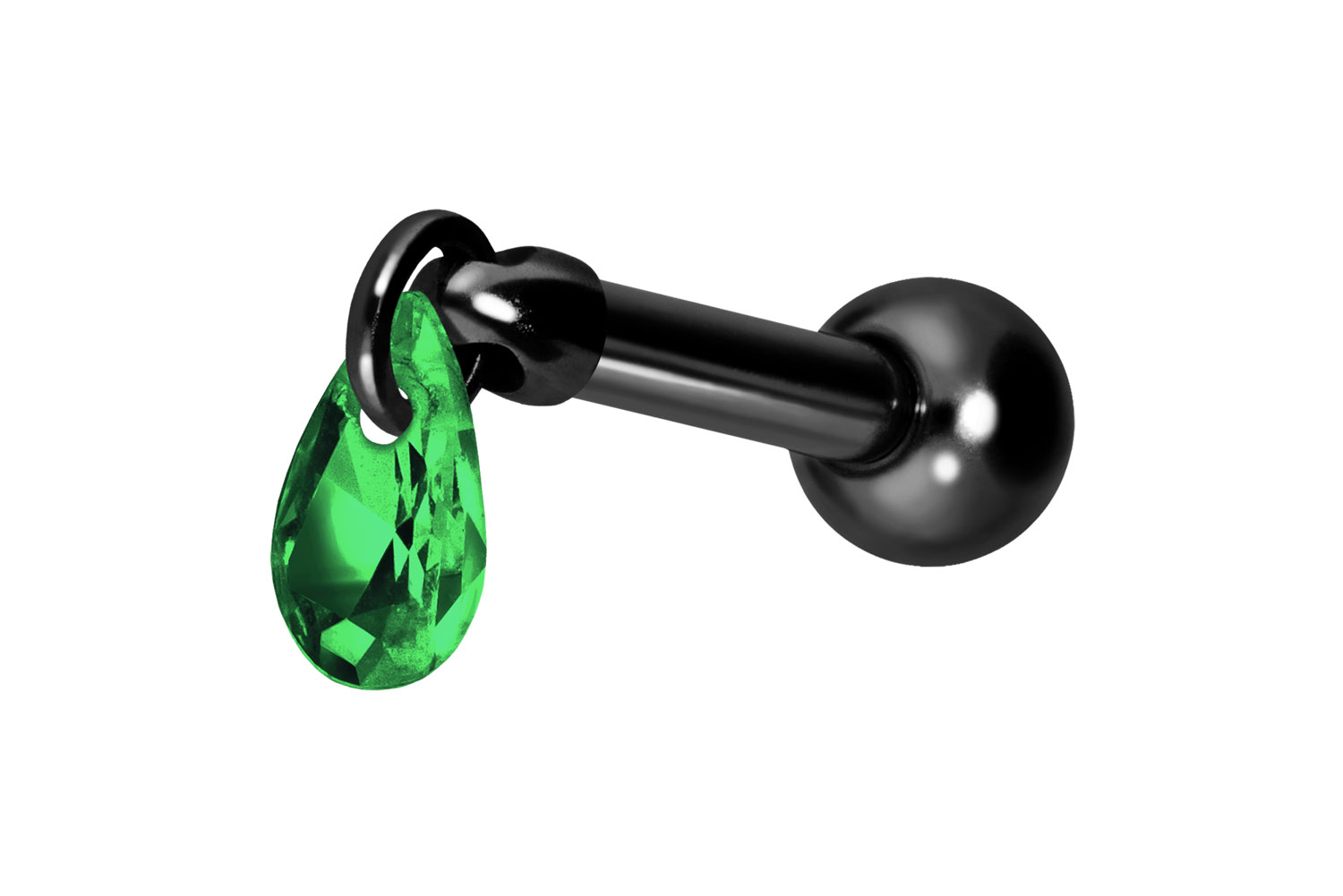 Titan Ohrpiercing mit Innengewinde KRISTALLTROPFEN